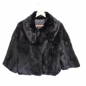 Pasha & Jo New York Rabbit fur coat in black. size Large